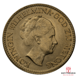 10 GUILDER HOLLAND GOLD COIN Reverse product photo