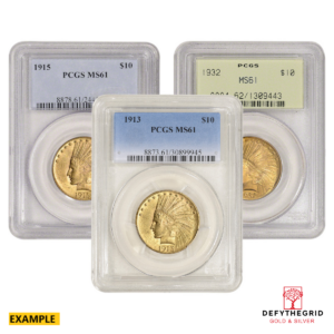 $10 U.S. GOLD INDIAN PCGS61 Obverse product photo