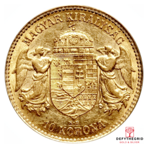 10 KORONA HUNGARIAN GOLD COIN Reverse product photo