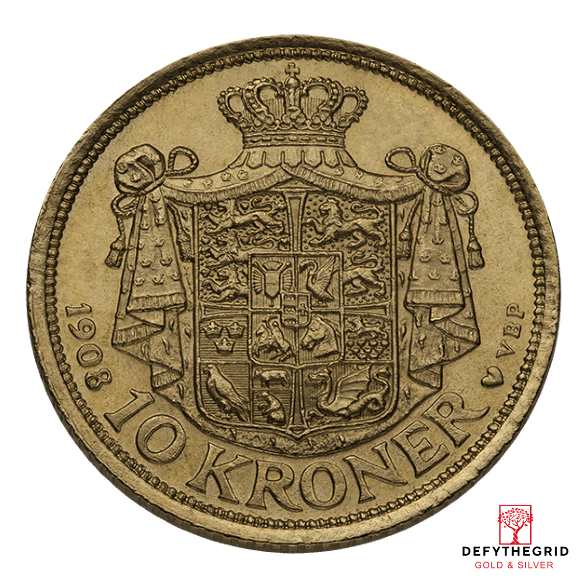 10 KRONER DENMARK GOLD COIN Obverse product photo