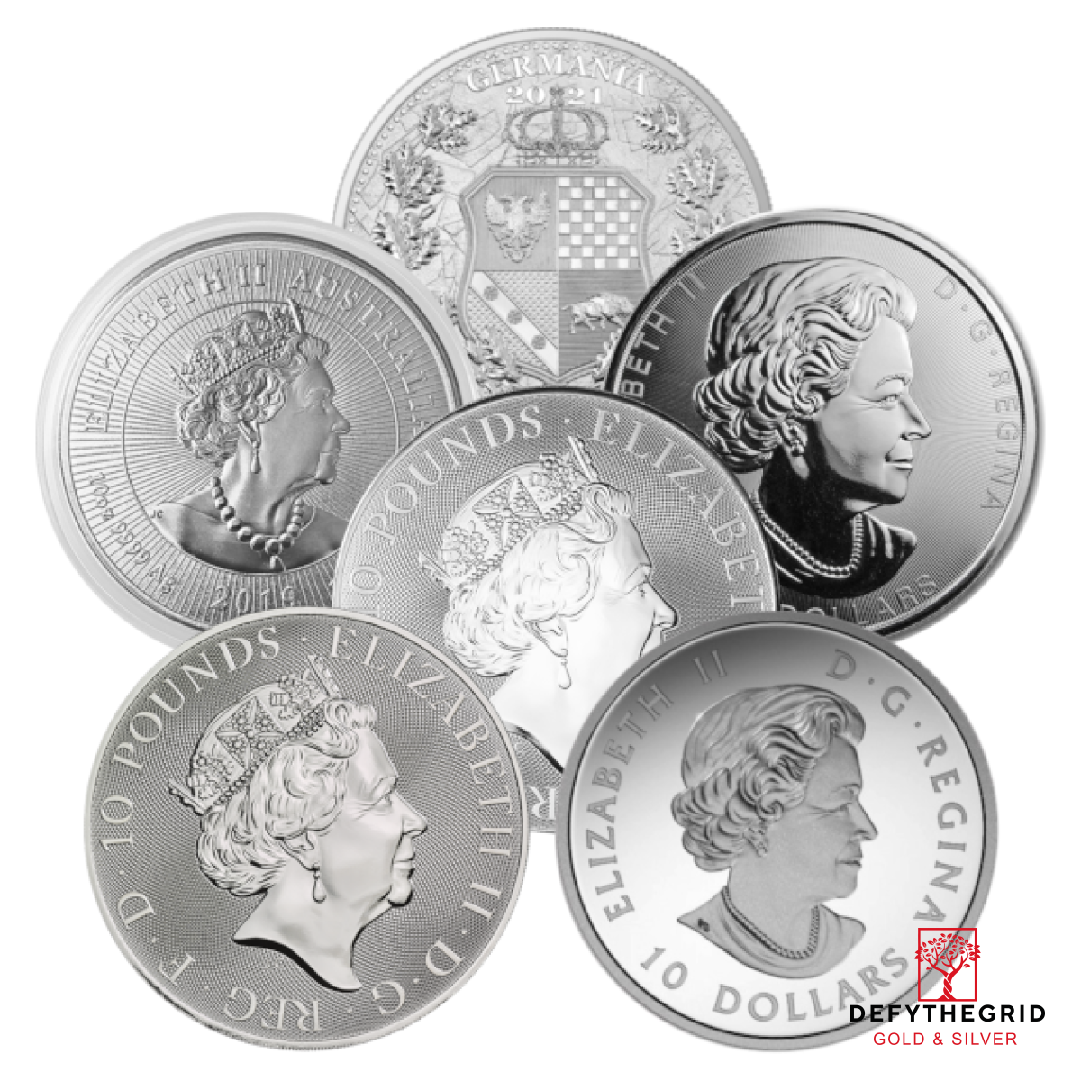 10 OZ SILVER SOVEREIGN MINT COINS MISC TYPE Reverse product photo