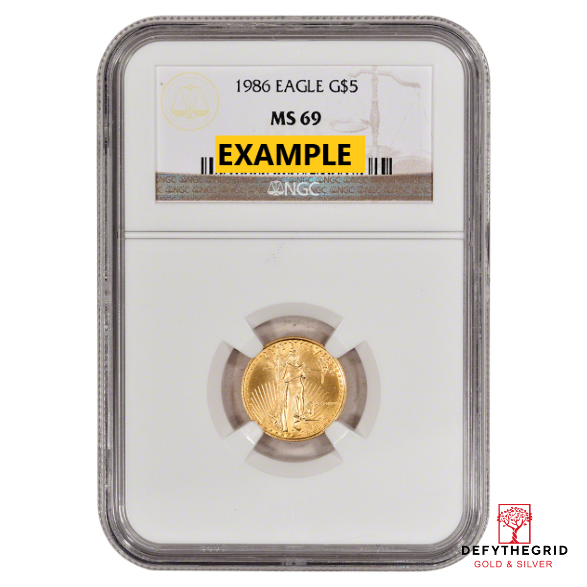 1986 1/10 OZ AMERICAN GOLD EAGLE NGC MS69 Obverse product photo