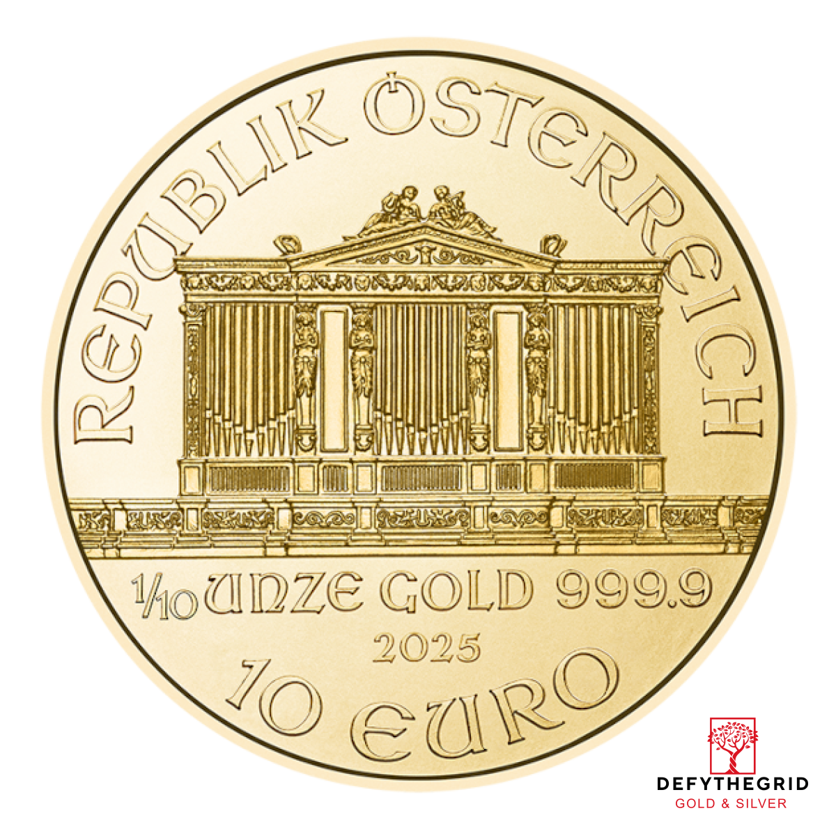 2025 1/10 OZ AUSTRIAN GOLD PHILHARMONIC Obverse product photo