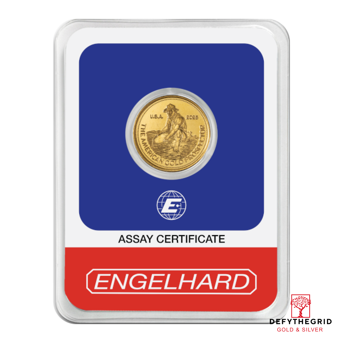 2025 1/10 OZ GOLD ROUND ENGELHARD PROSPECTOR Obverse product photo