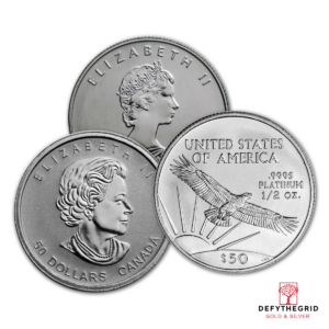 1/2 OZ .9995 PLATINUM COIN RANDOM TYPE Reverse product photo