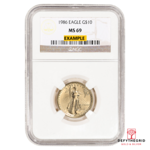 1986 1/4 OZ AMERICAN GOLD EAGLE NGC MS69 Obverse product photo