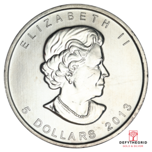 1 OZ CANADIAN SILVER MAPLE LEAF LOW PREMIUM Reverse product photo