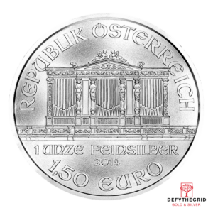 1 OZ AUSTRIAN SILVER PHILHARMONIC Reverse product photo