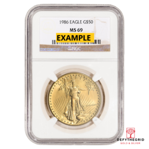 1986 1 OZ AMERICAN GOLD EAGLE NGC MS69 Obverse product photo