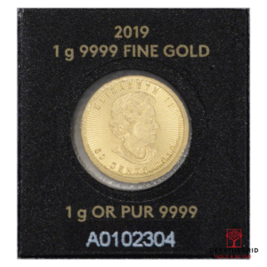 1 GRAM GOLD MAPLEGRAM Reverse product photo