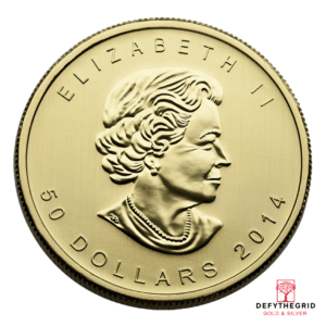1 OZ CANADIAN GOLD MAPLE LEAF .9999 FINE Reverse product photo