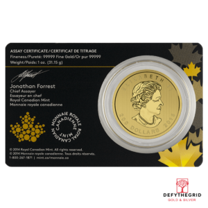 2015 1 OZ CANADIAN GOLD COUGAR Reverse product photo