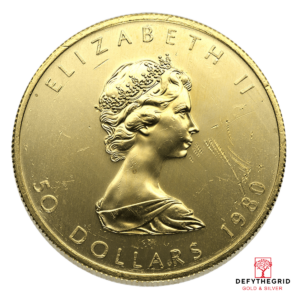 1 OZ CANADIAN GOLD MAPLE LEAF SCRUFFY Reverse product photo