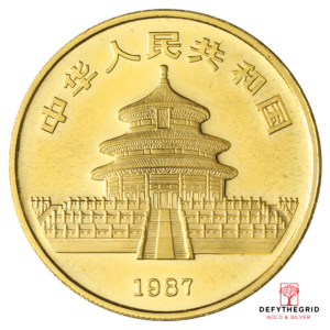 1 OZ CHINESE GOLD PANDA (NOT SEALED) Reverse product photo