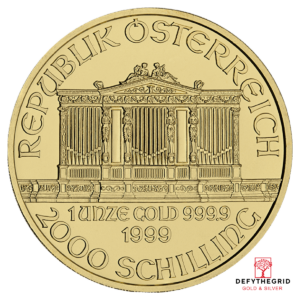 1 OZ AUSTRIAN GOLD PHILHARMONIC Reverse product photo
