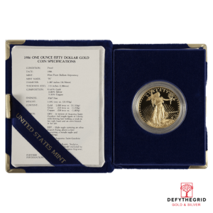 1 OZ AMERICAN GOLD EAGLE PROOF WITH ORIGINAL BOX AND PAPERS Obverse product photo