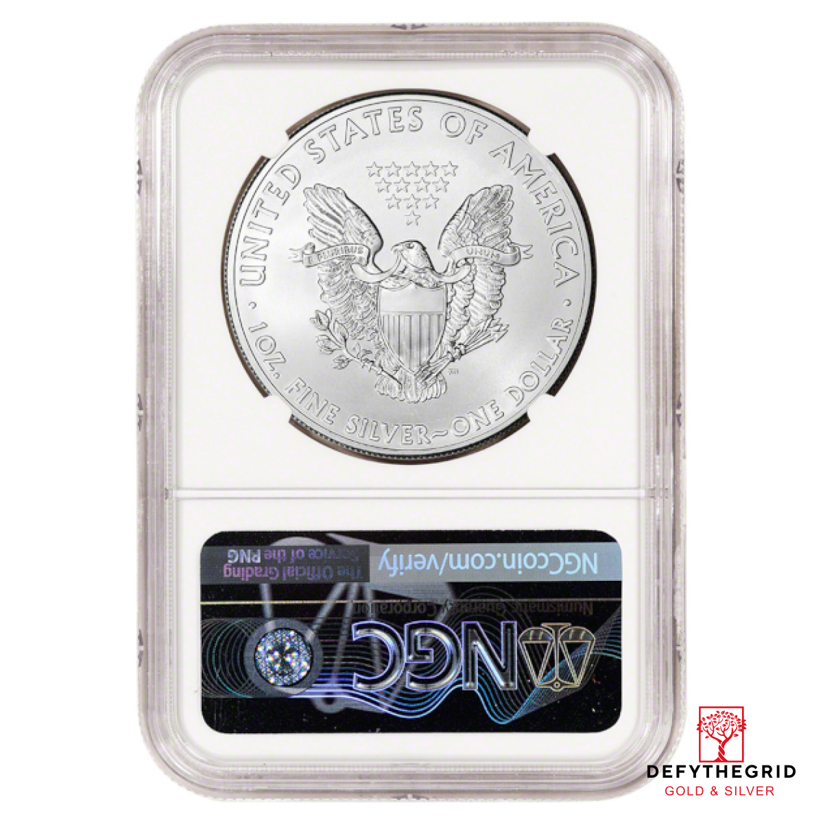 1 OZ AMERICAN SILVER EAGLE NGC MS70 Reverse product photo