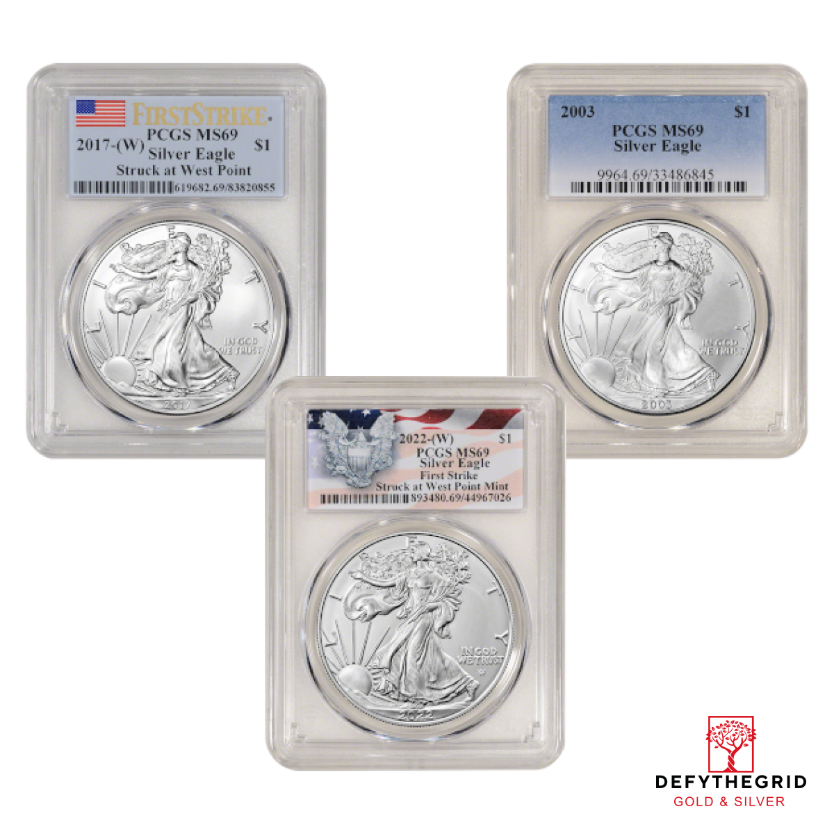 1 OZ AMERICAN SILVER EAGLE PCGS MS69 YEARS OF OUR CHOICE Obverse product photo