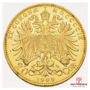 20 CORONA GOLD COIN Reverse product photo