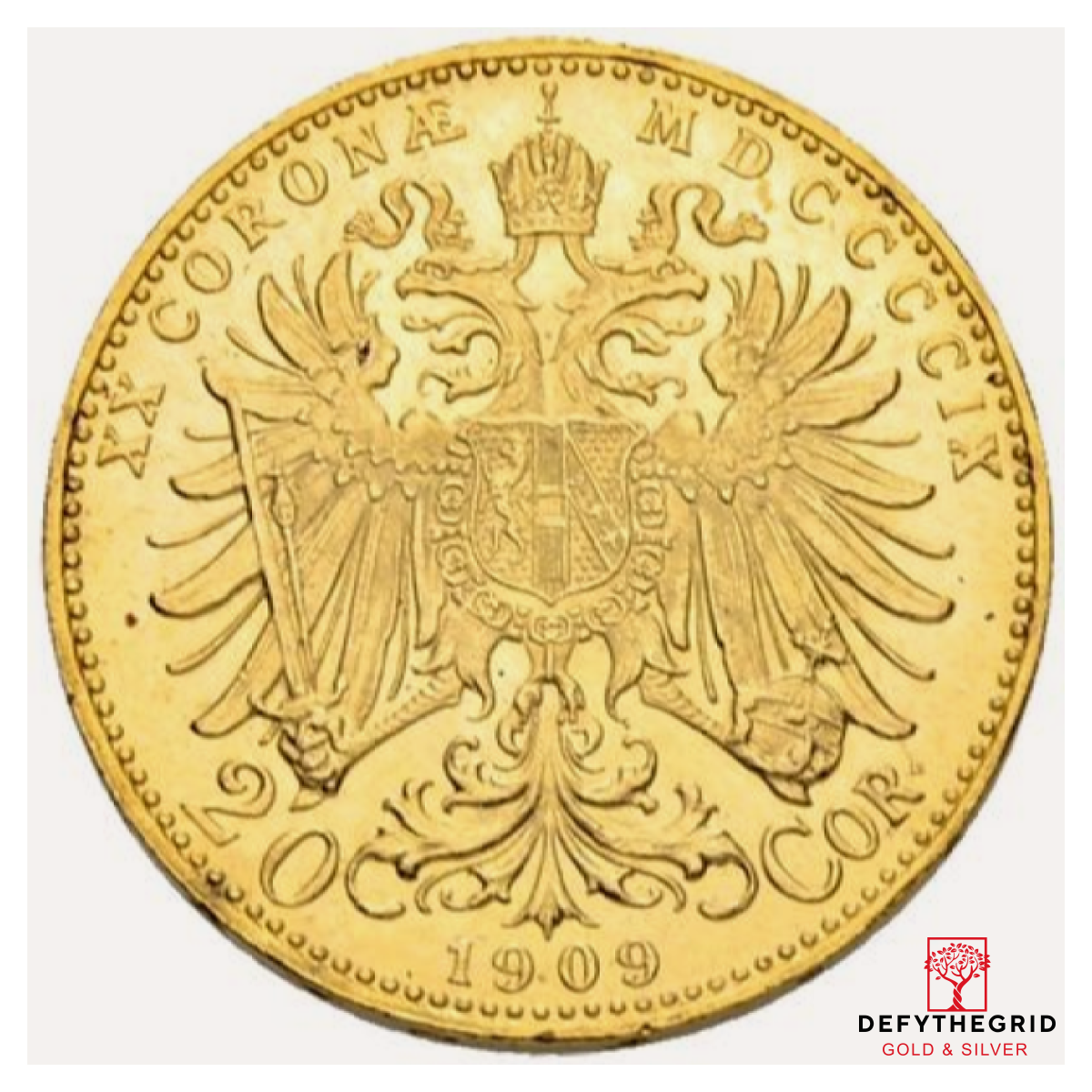 20 CORONA GOLD COIN Reverse product photo