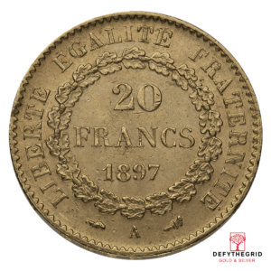 20 FRANC FRENCH GOLD ANGEL Reverse product photo