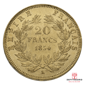 20 FRANC FRENCH GOLD COIN NAPOLEON III Reverse product photo