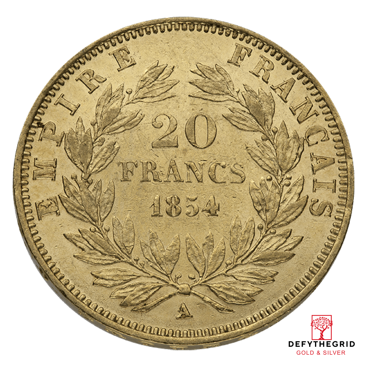 20 FRANC FRENCH GOLD COIN NAPOLEON III Reverse product photo