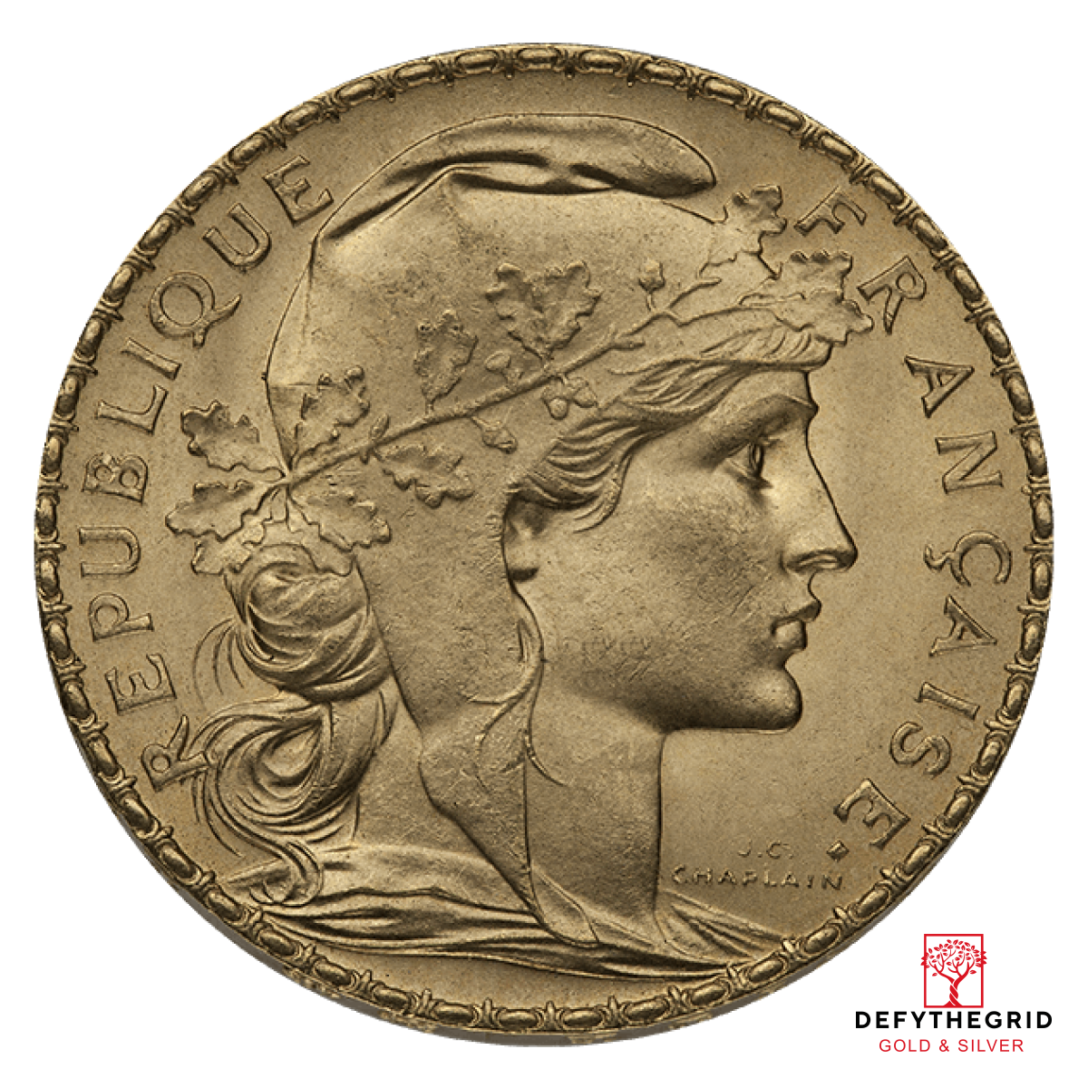 20 FRANC FRENCH GOLD ROOSTER Obverse product photo