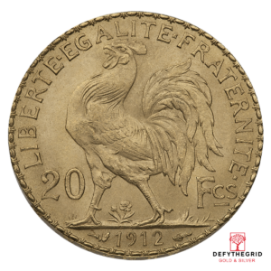20 FRANC FRENCH GOLD ROOSTER Reverse product photo