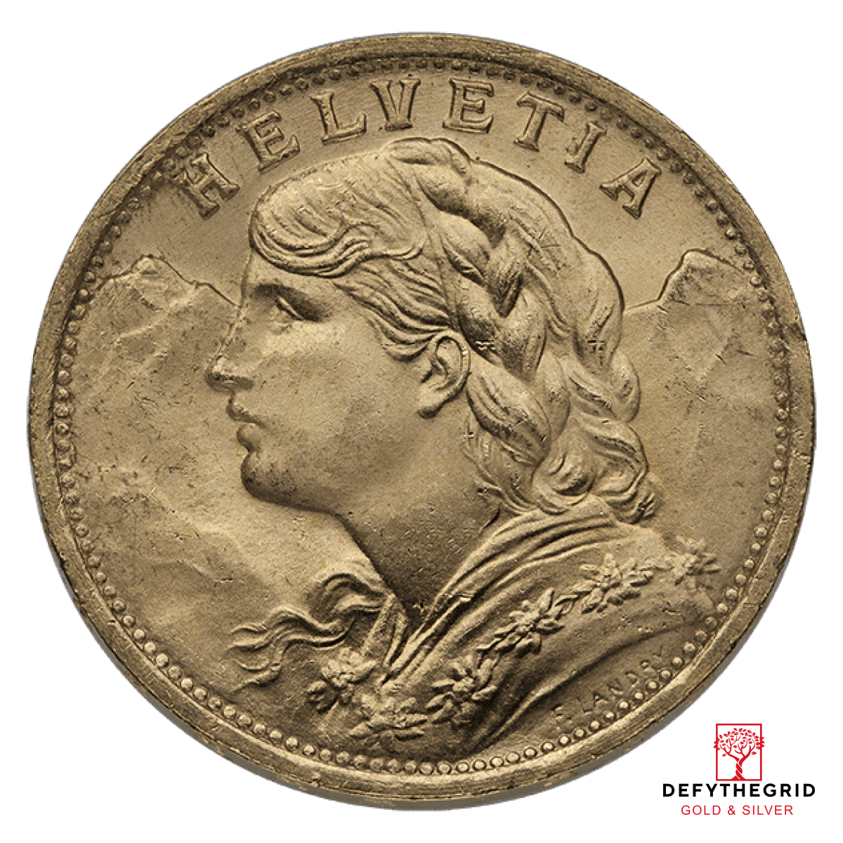 20 FRANC SWISS GOLD COIN Obverse product photo