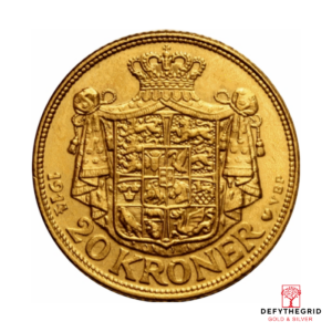 20 KRONER DENMARK GOLD COIN Reverse product photo