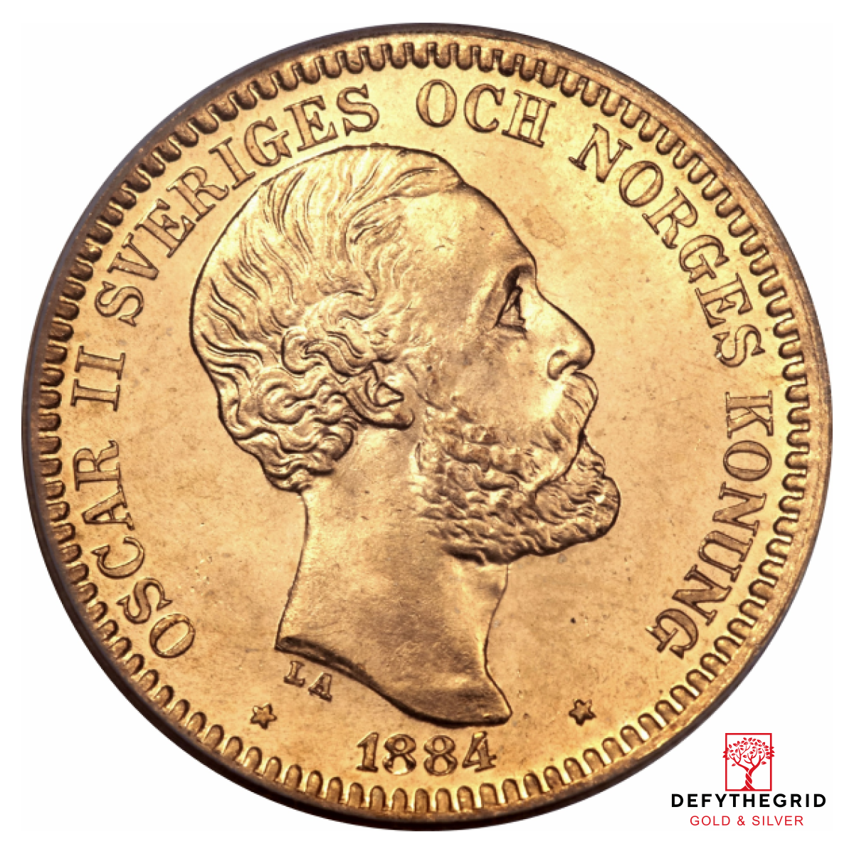 SWEDISH 20 KRONER GOLD Obverse product photo