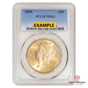 1899 $20 U.S. GOLD LIBERTY PCGS63 Obverse product photo