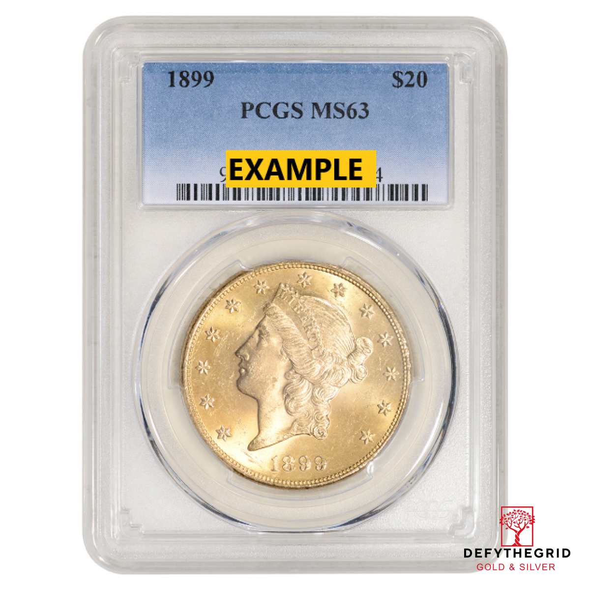 1899 $20 U.S. GOLD LIBERTY PCGS63 Obverse product photo