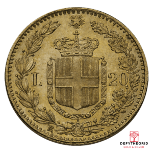 20 LIRA ITALIAN GOLD COIN Obverse product photo