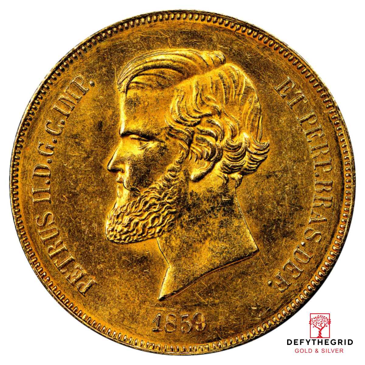 20000 REIS BRAZIL GOLD COIN .5286 agw Obverse product photo