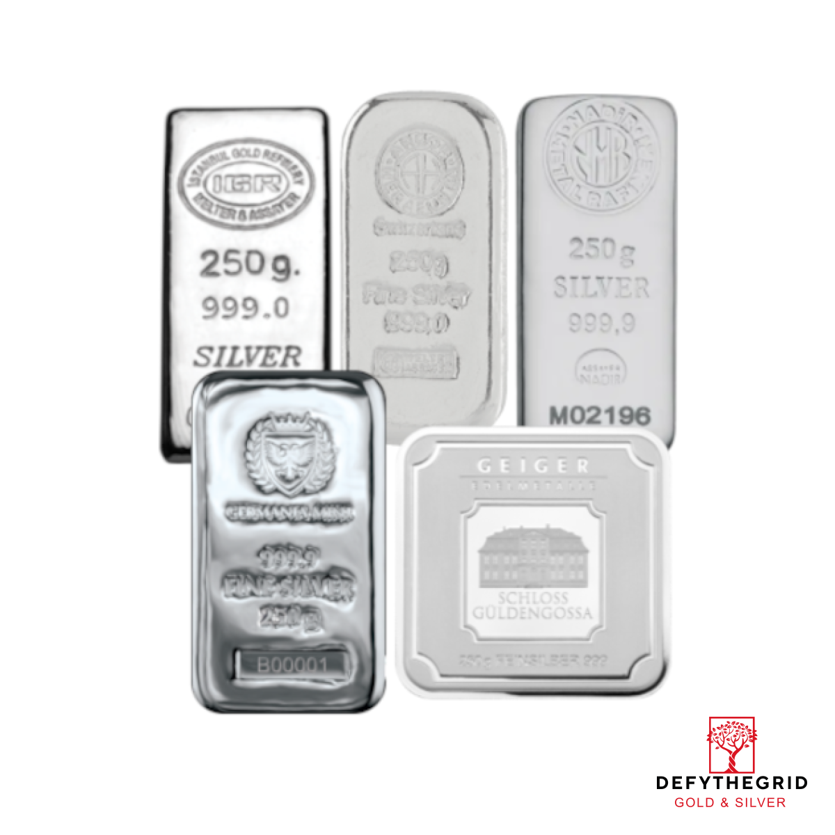 250 GRAM SILVER BAR Obverse product photo