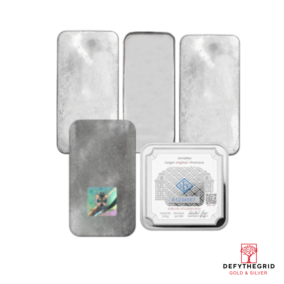 250 GRAM SILVER BAR Reverse product photo