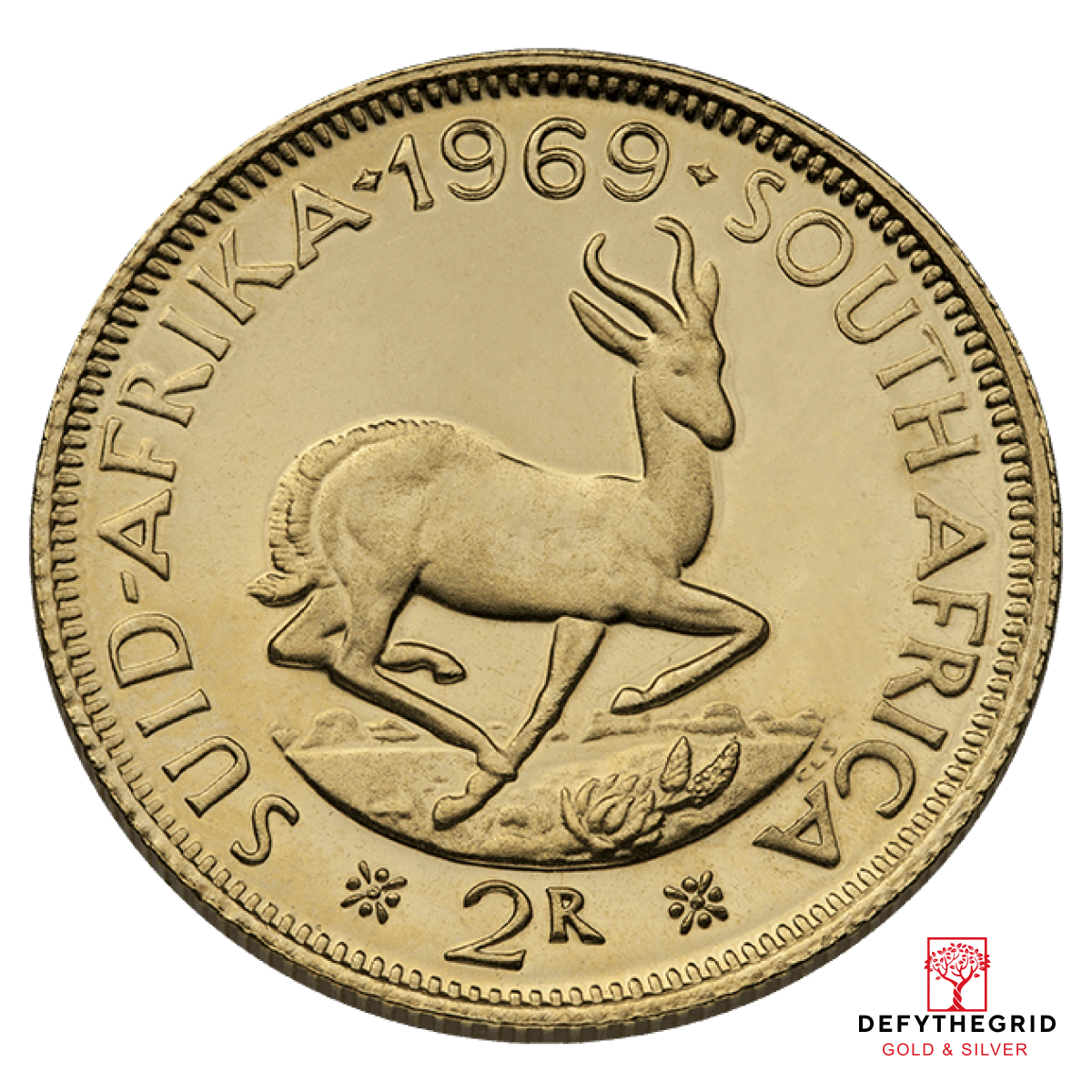 2 RAND SOUTH AFRICAN GOLD COIN Obverse product photo