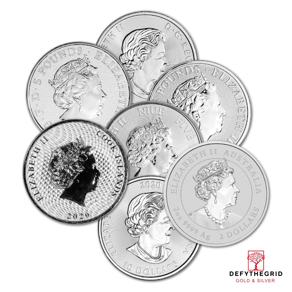 2 OZ SILVER SOVEREIGN MINT COINS MISC TYPE Reverse product photo