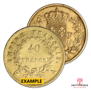 40 FRANC GOLD COIN Reverse product photo