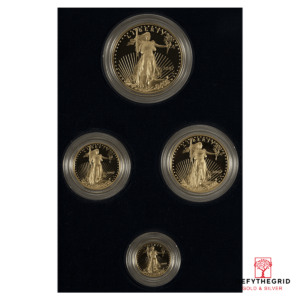 AMERICAN GOLD EAGLE 4-PIECE PROOF SET WITH ORIGINAL BOX AND PAPERS Reverse product photo