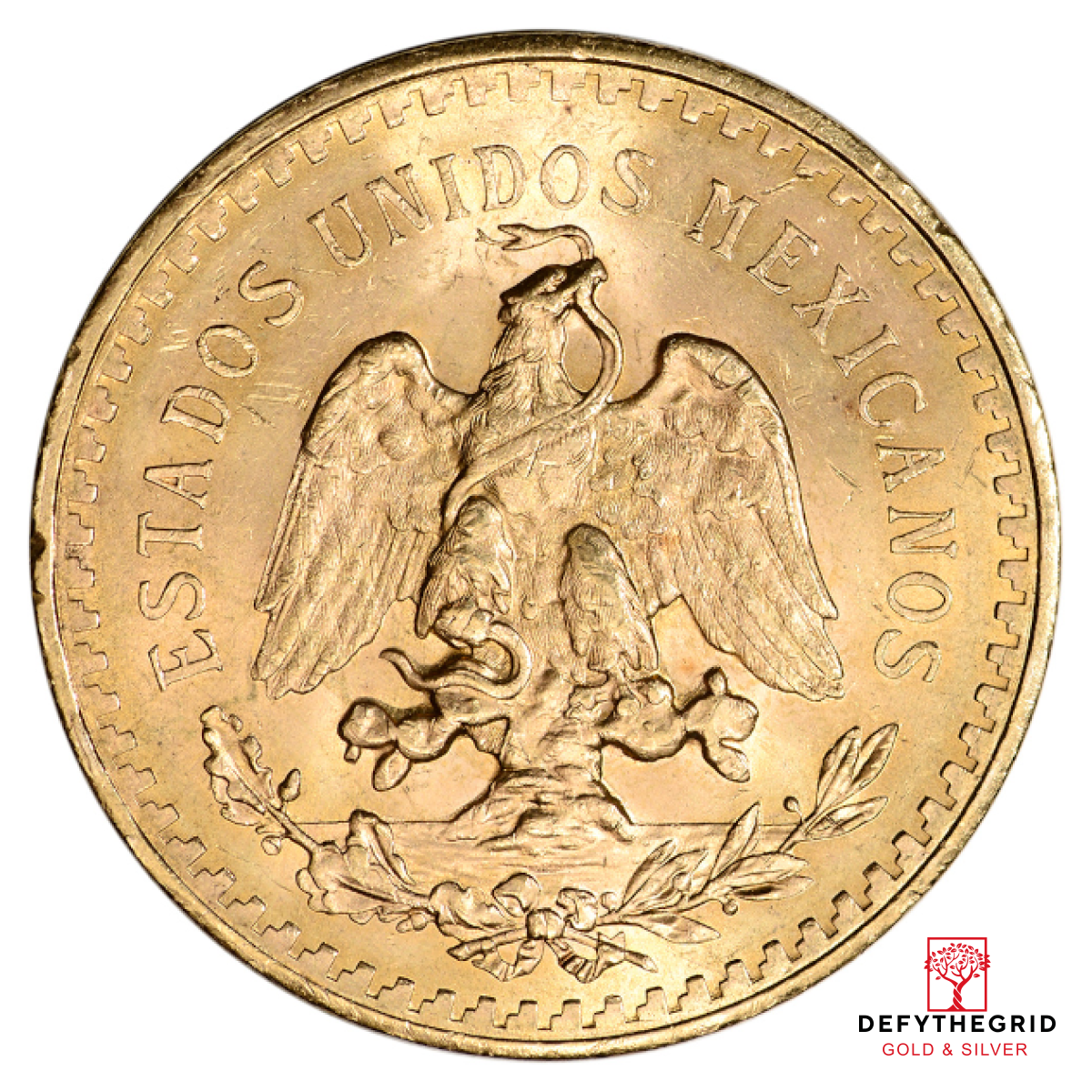 1944 MEXICO 50 PESO GOLD COIN Reverse product photo