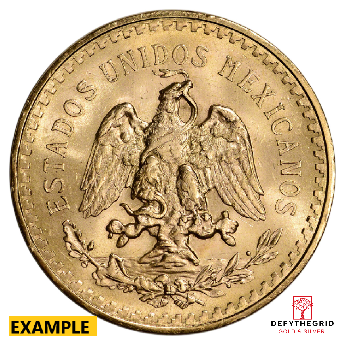 1945 MEXICO 50 PESO GOLD COIN Reverse product photo