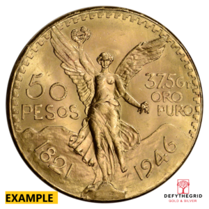 1946 MEXICO 50 PESO GOLD COIN Obverse product photo