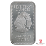 5 OZ SILVER BAR AZTEC CALENDAR Obverse product photo