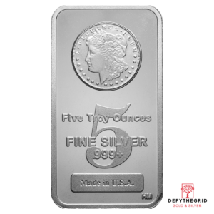 5 OZ SILVER BAR MORGAN Obverse product photo