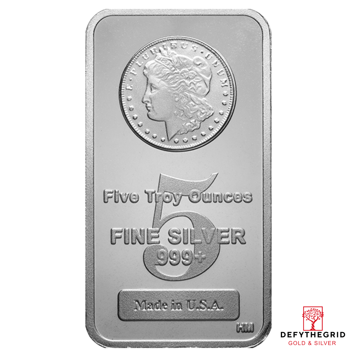 5 OZ SILVER BAR MORGAN Obverse product photo