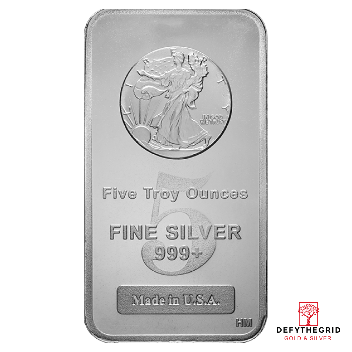 5 OZ SILVER BAR WALKING LIBERTY Obverse product photo
