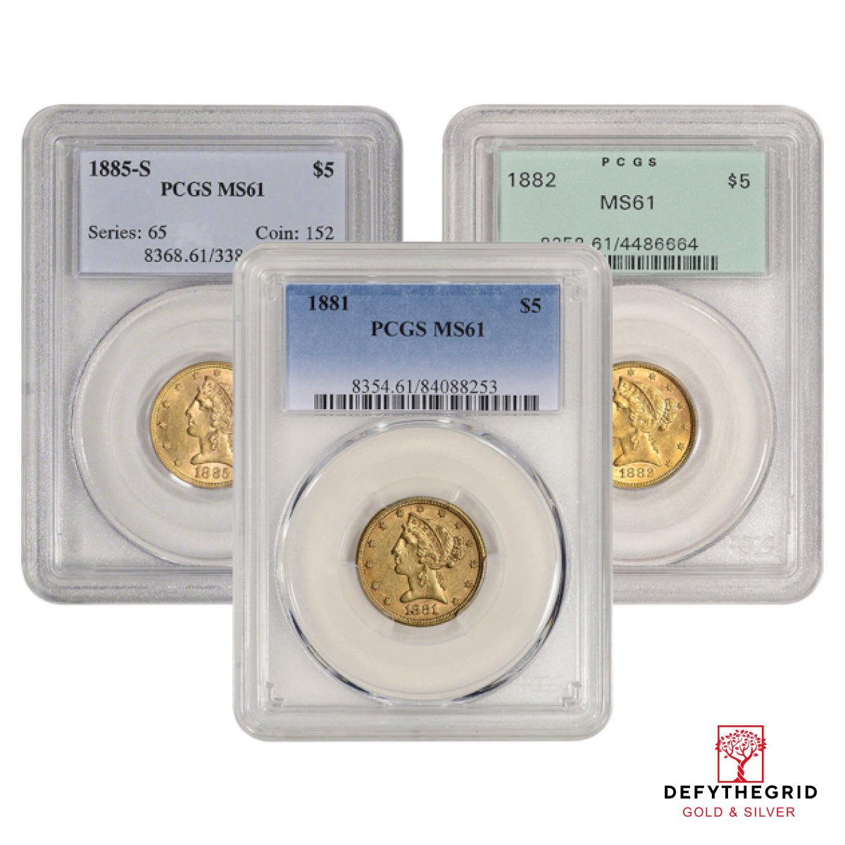 $5 U.S. GOLD LIBERTY PCGS61 Obverse product photo